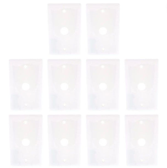 10 Hubbell White Phone Cable Wallplates Cover .625" Hole Box Mount NP737