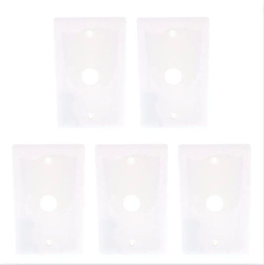 5 Hubbell White Phone Cable Wallplates Cover .625" Hole Box Mount NP737
