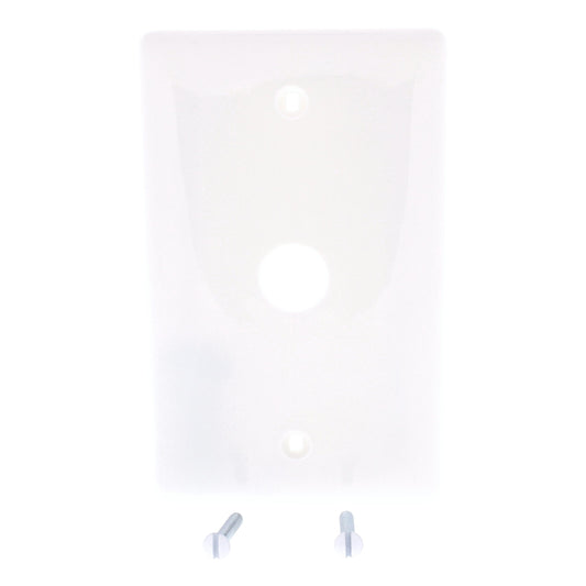 Hubbell White Phone Cable Wallplate Cover .625" Hole Box Mount NP737