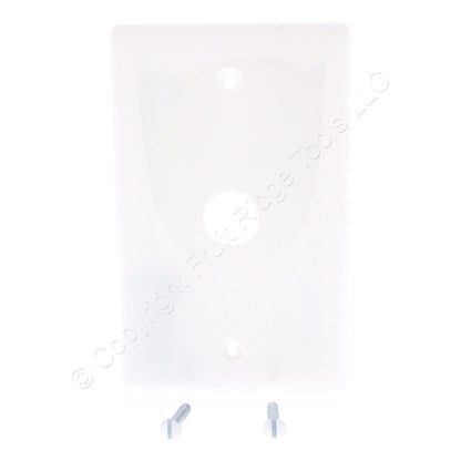 5 Hubbell White Phone Cable Wallplates Cover .625" Hole Box Mount NP737