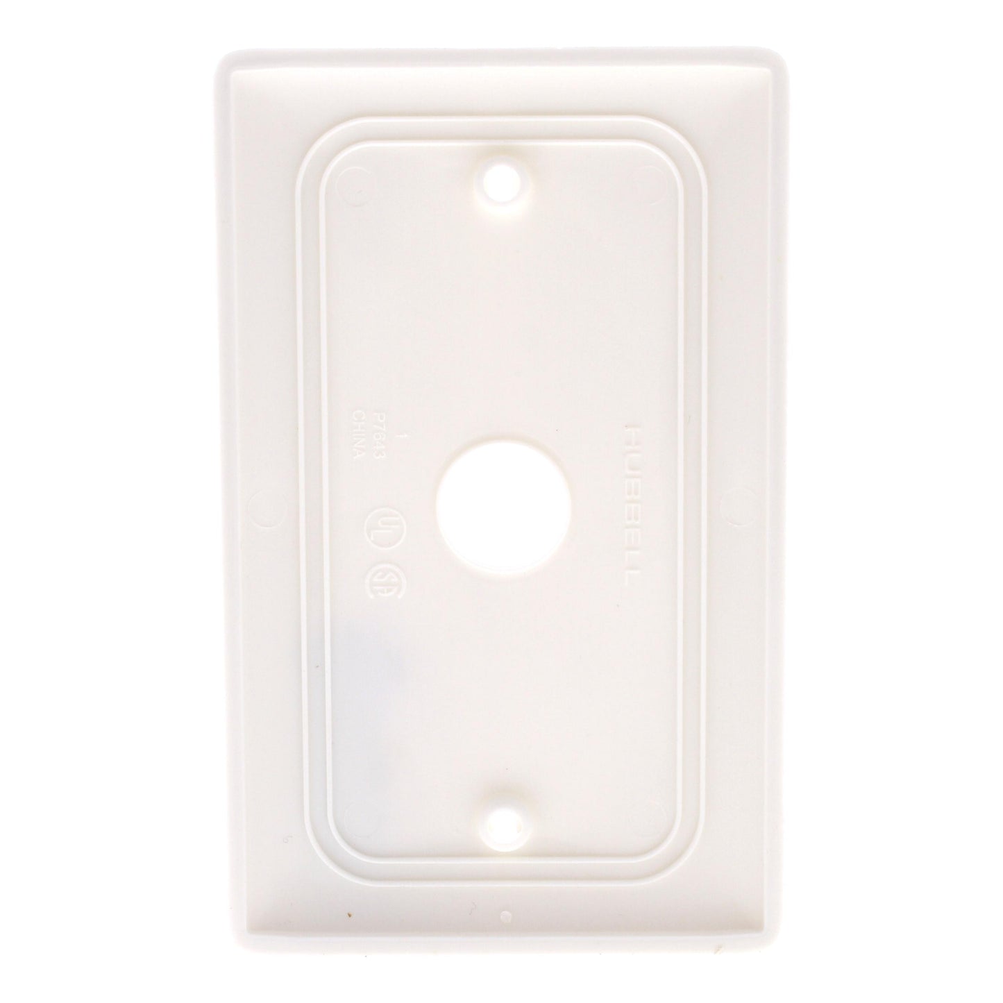 Hubbell White Phone Cable Wallplate Cover .625" Hole Box Mount NP737