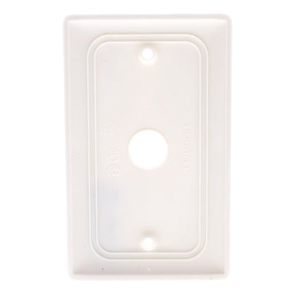 Hubbell White Phone Cable Wallplate Cover .625" Hole Box Mount NP737