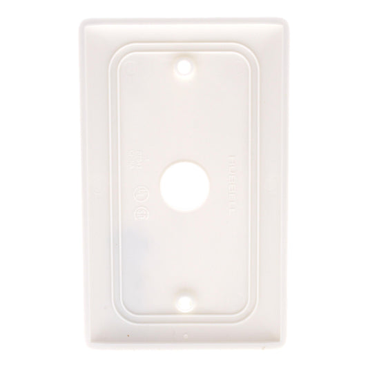 Hubbell White Phone Cable Wallplate Cover .625" Hole Box Mount NP737