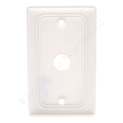 5 Hubbell White Phone Cable Wallplates Cover .625" Hole Box Mount NP737