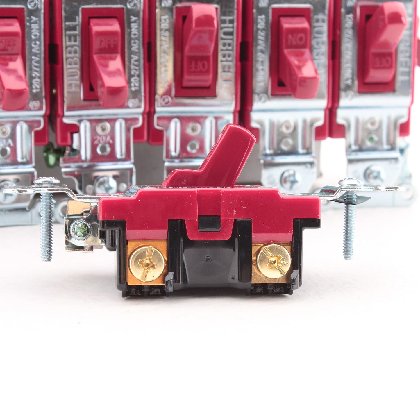 Hubbell 10pcs Red 1221R 20A Single Pole Toggle Wall Light Switches Industrial
