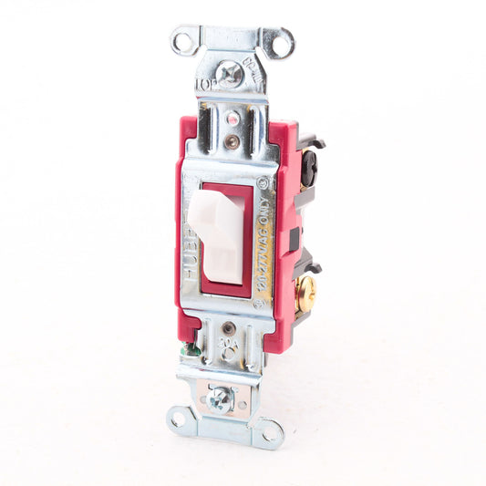 Hubbell Bryant 1224W 4-Way White 20A Toggle Light Switch 20A 120/277V Industrial