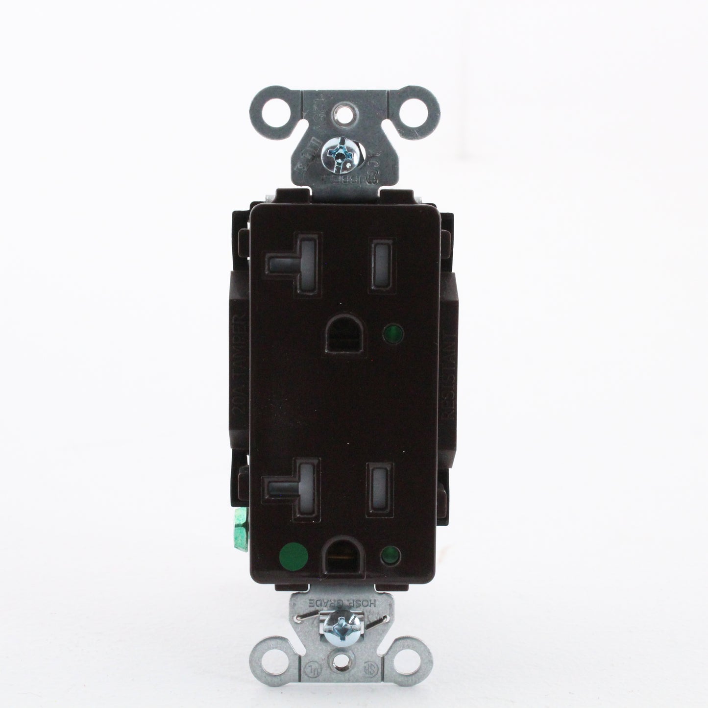 Hubbell Brown Decorator Receptacle Hospital Grade Outlet LED Ind. 20A 2182LTRA