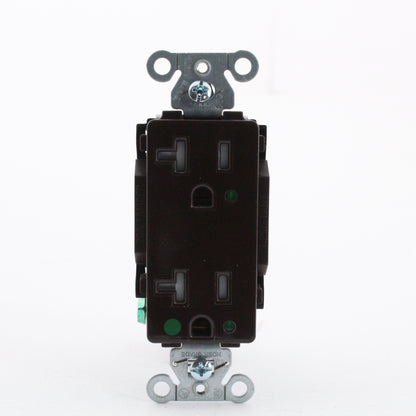 Hubbell Brown Decorator Receptacle Hospital Grade Outlet LED Ind. 20A 2182LTRA