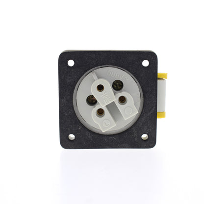 Hubbell 316R4S Yellow Pin & Sleeve IEC 309 Receptacle Splashproof 16A 100/130V