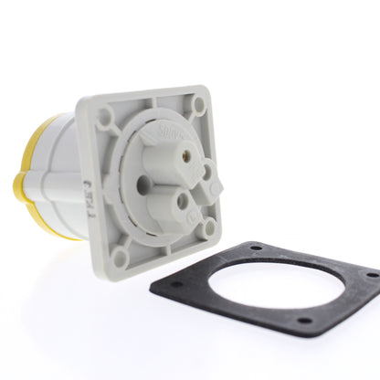 Hubbell 316R4S Yellow Pin & Sleeve IEC 309 Receptacle Splashproof 16A 100/130V