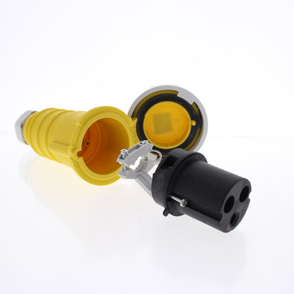 Hubbell 330C4W Watertight IEC Pin & Sleeve Connector Female Plug 30A 125V 2P3W