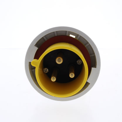 Hubbell 330P4W Yellow Watertight IEC 309 Pin & Sleeve Male Plug 30A 125VAC 2P3W