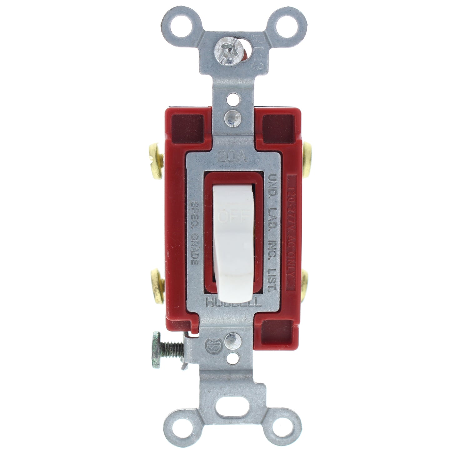 Hubbell 4902W White Industrial Grade Double Pole Toggle Switch 20A 120/277V