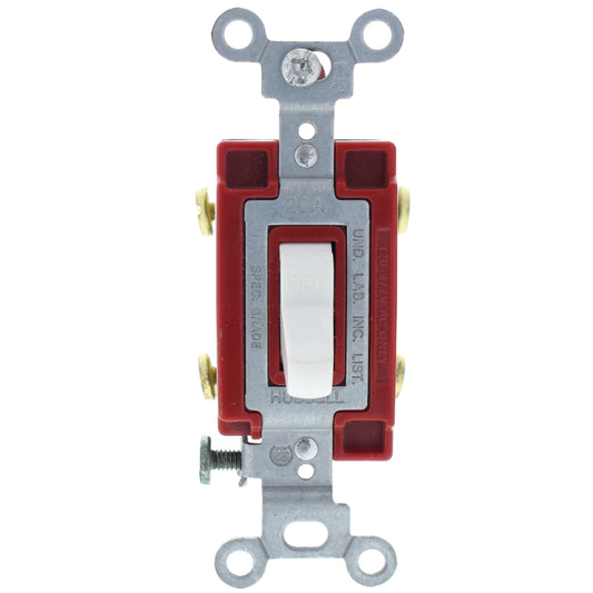 Hubbell 4902W White Industrial Grade Double Pole Toggle Switch 20A 120/277V