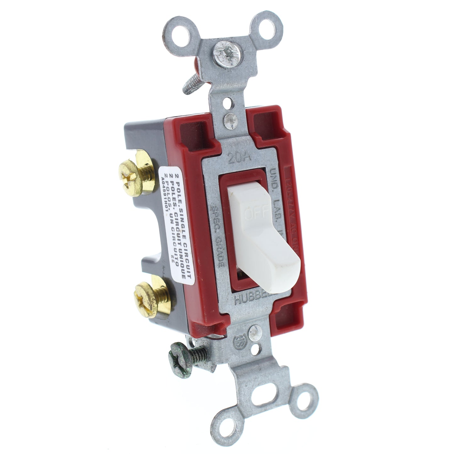 Hubbell 4902W White Industrial Grade Double Pole Toggle Switch 20A 120/277V