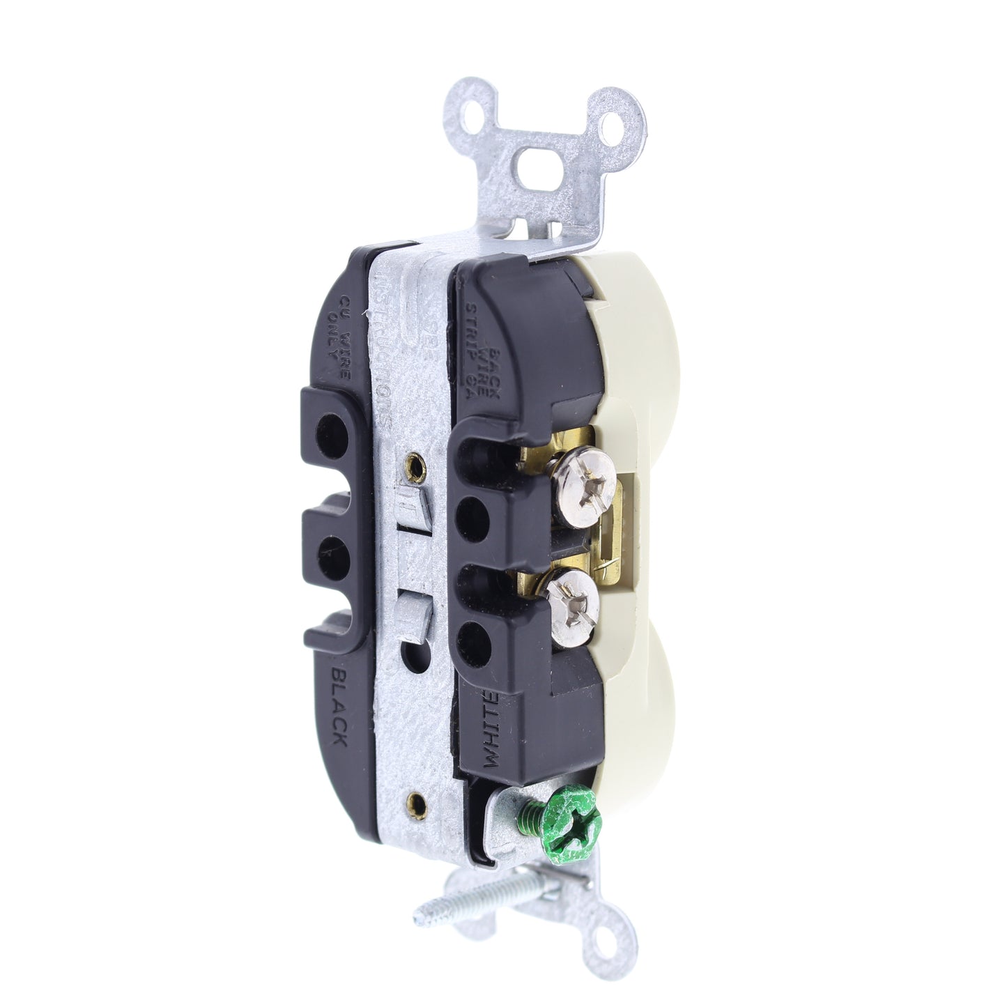 Hubbell Ivory Smooth Face Compact Duplex Receptacle Outlet 5-20R 20A Bulk 5352AI