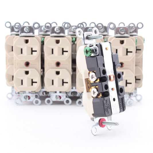 Hubbell 5362I Ivory 20A Duplex Outlet Receptacles 125V 5-20R Industrial 10pcs