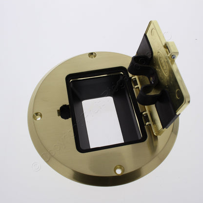 Hubbell Recessed Floor Receptacle Kit 15A Tamper Resistant Outlet Brass 6239BPC