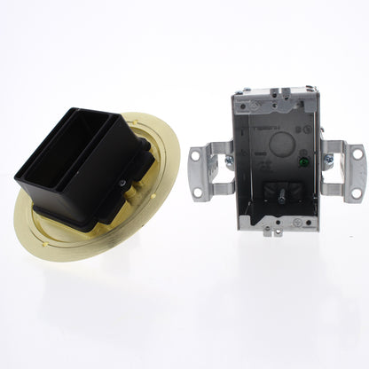 Hubbell Recessed Floor Receptacle Kit 15A Tamper Resistant Outlet Brass 6239BPC