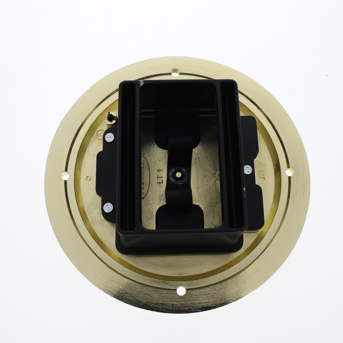 Hubbell Recessed Floor Receptacle Kit 15A Tamper Resistant Outlet Brass 6239BPC