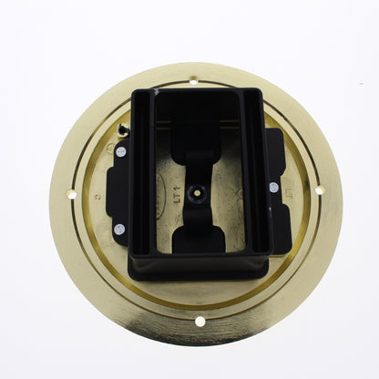 Hubbell Recessed Floor Receptacle Kit 15A Tamper Resistant Outlet Brass 6239BPC