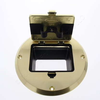 Hubbell Recessed Floor Receptacle Kit 15A Tamper Resistant Outlet Brass 6239BPC