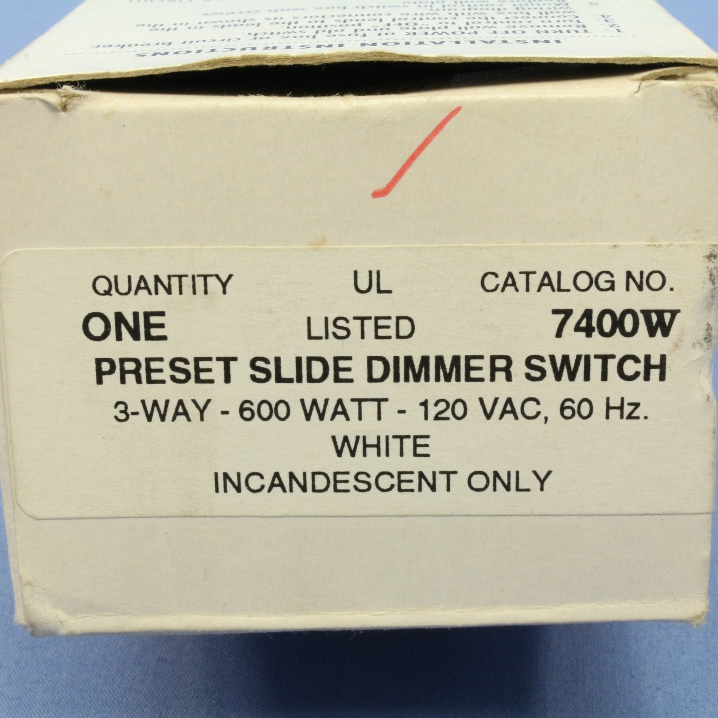 Hubbell 3-Way White 7400W Faded Preset Slide Dimmer Switch Incandescent Only