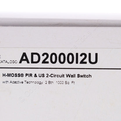 Hubbell AD2000I2U Ivory Occupancy Sensor Switch Adaptive PIR/US 2 Circuit