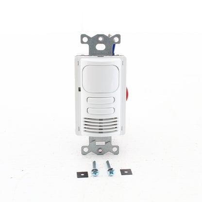 Hubbell White Occupancy Sensor Switch Adaptive PIR/US 2Circuit 120/277V AD2000W2