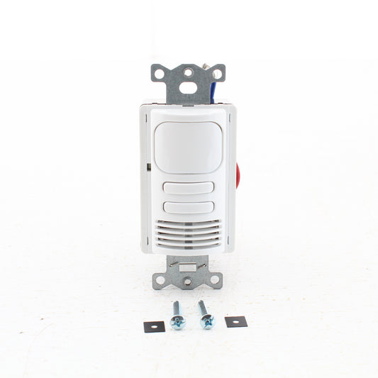 Hubbell White Occupancy Sensor Switch Adaptive PIR/US 2Circuit 120/277V AD2000W2