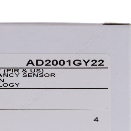 Hubbell AD2001GY22 Gray Vacancy Sensor Switch Adaptive PIR/US 2 Circuit