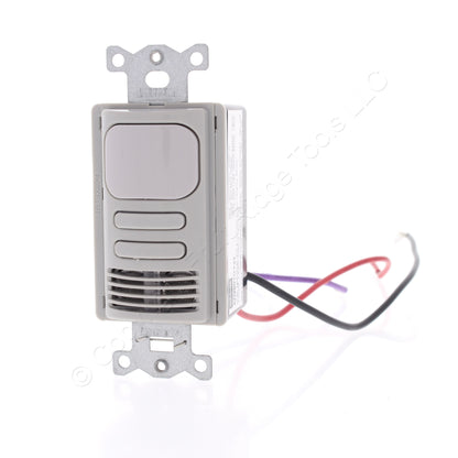 Hubbell AD2001GY22 Gray Vacancy Sensor Switch Adaptive PIR/US 2 Circuit