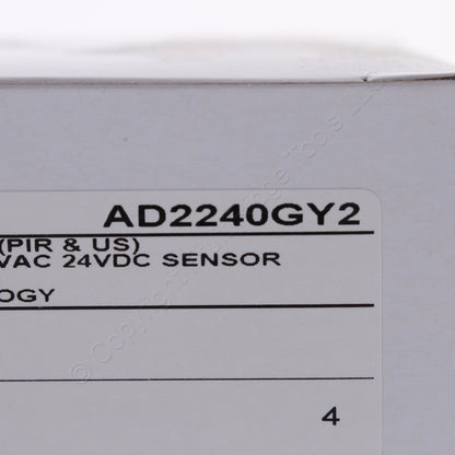 Hubbell AD2240GY2 Gray Occupancy Sensor Switch Low Voltage PIR/US 2Circuit 24VDC