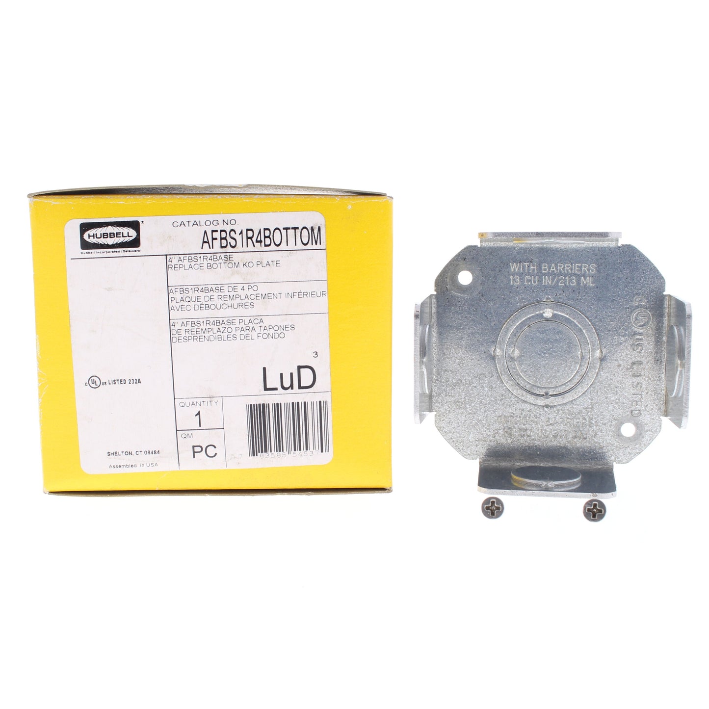 Hubbell AFBS1RBOTTOM Replacement 4" Base w/Knockouts for AFBS1R4BASE Floor Box