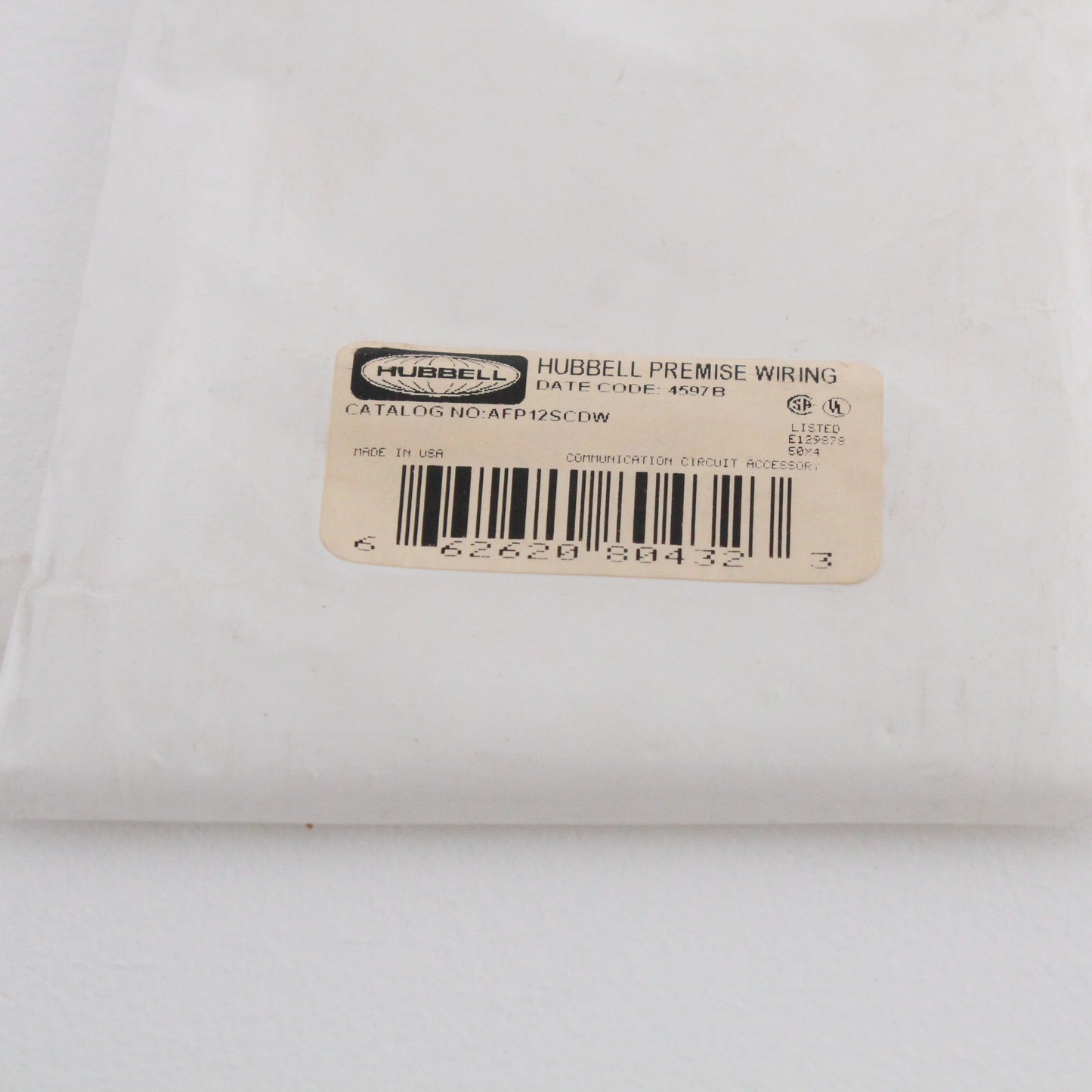 Hubbell AFP12SCDW White 1-Gang 2-Port Angled Data Network Wallplate Faceplate