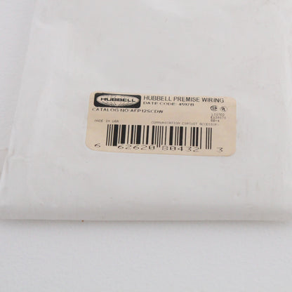 Hubbell AFP12SCDW White 1-Gang 2-Port Angled Data Network Wallplate Faceplate