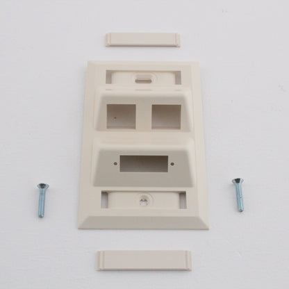 Hubbell AFP12SCDW White 1-Gang 2-Port Angled Data Network Wallplate Faceplate