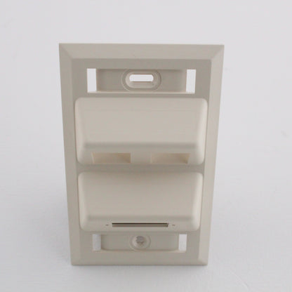 Hubbell AFP12SCDW White 1-Gang 2-Port Angled Data Network Wallplate Faceplate