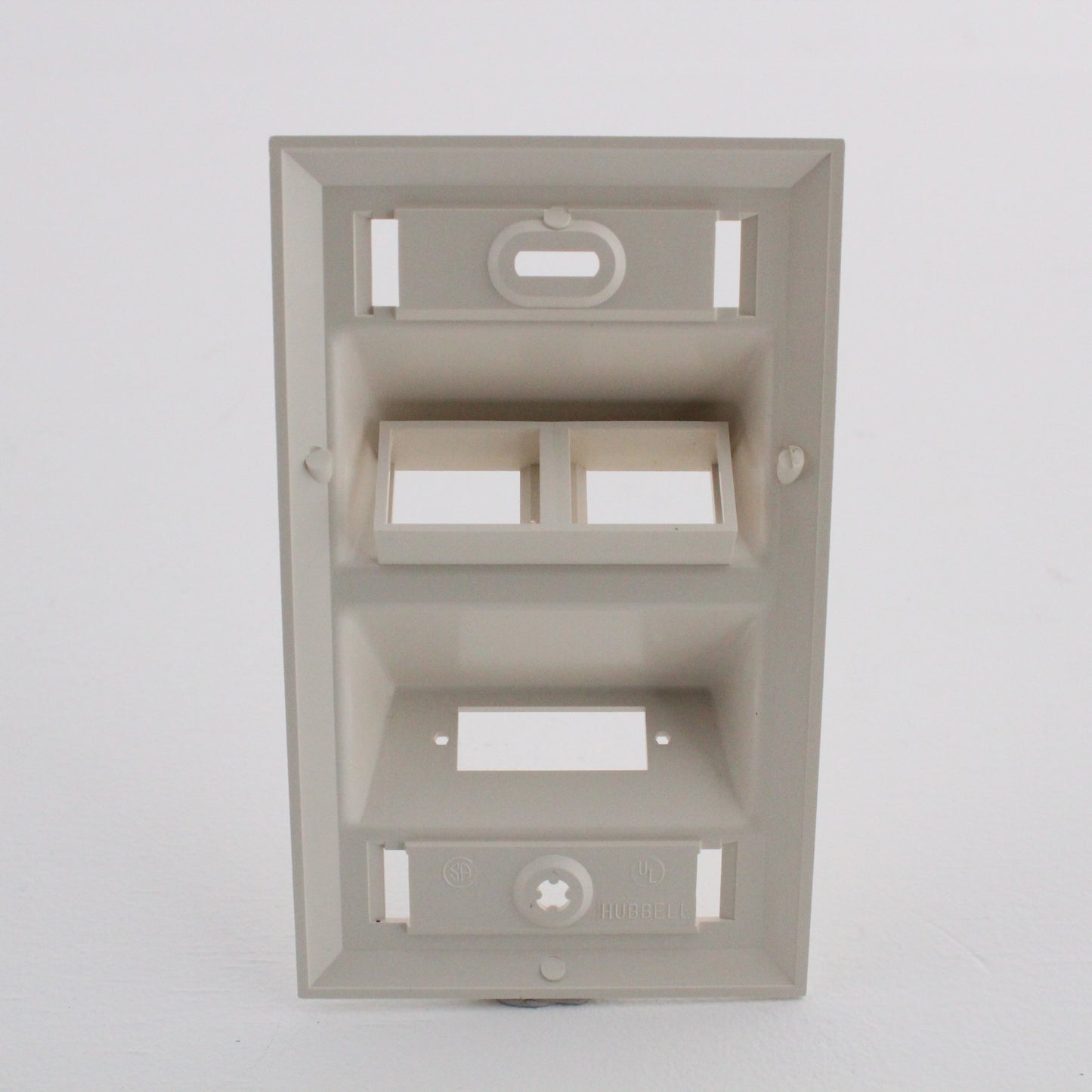Hubbell AFP12SCDW White 1-Gang 2-Port Angled Data Network Wallplate Faceplate