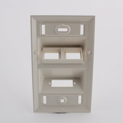 Hubbell AFP12SCDW White 1-Gang 2-Port Angled Data Network Wallplate Faceplate