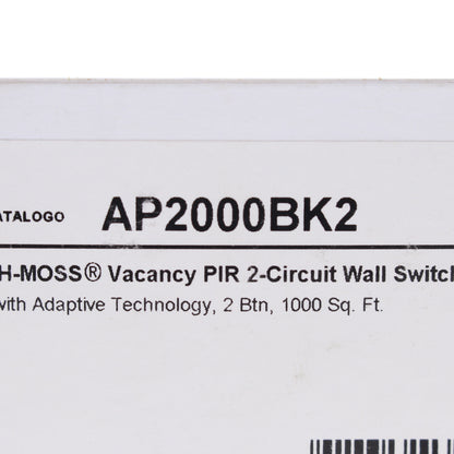 Hubbell AP2000BK2 Black Occupancy Sensor Switch Adaptive PIR 2-Circuit 120/277V