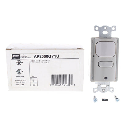 Hubbell AP2000GY1U Gray Occupancy Sensor Switch Adaptive PIR 120/277V 1000ft�