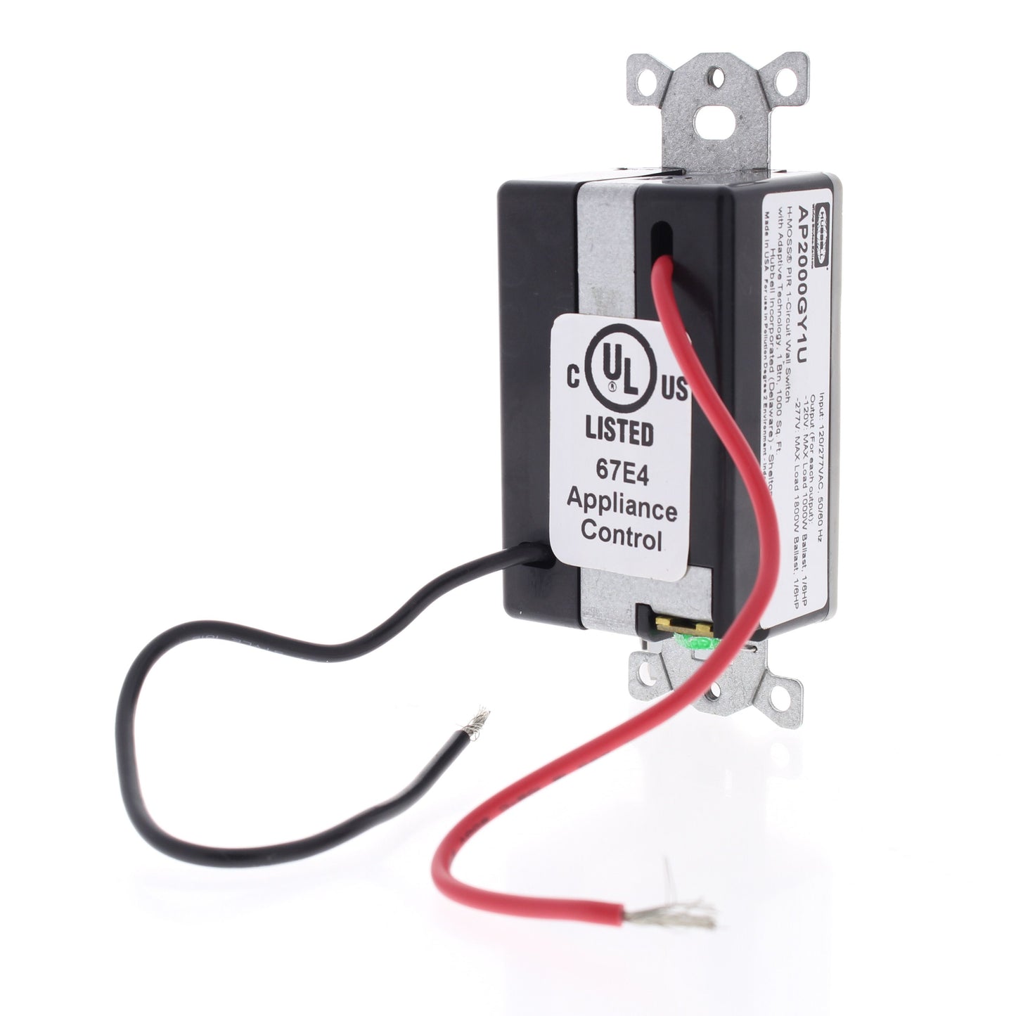 Hubbell AP2000GY1U Gray Occupancy Sensor Switch Adaptive PIR 120/277V 1000ft�