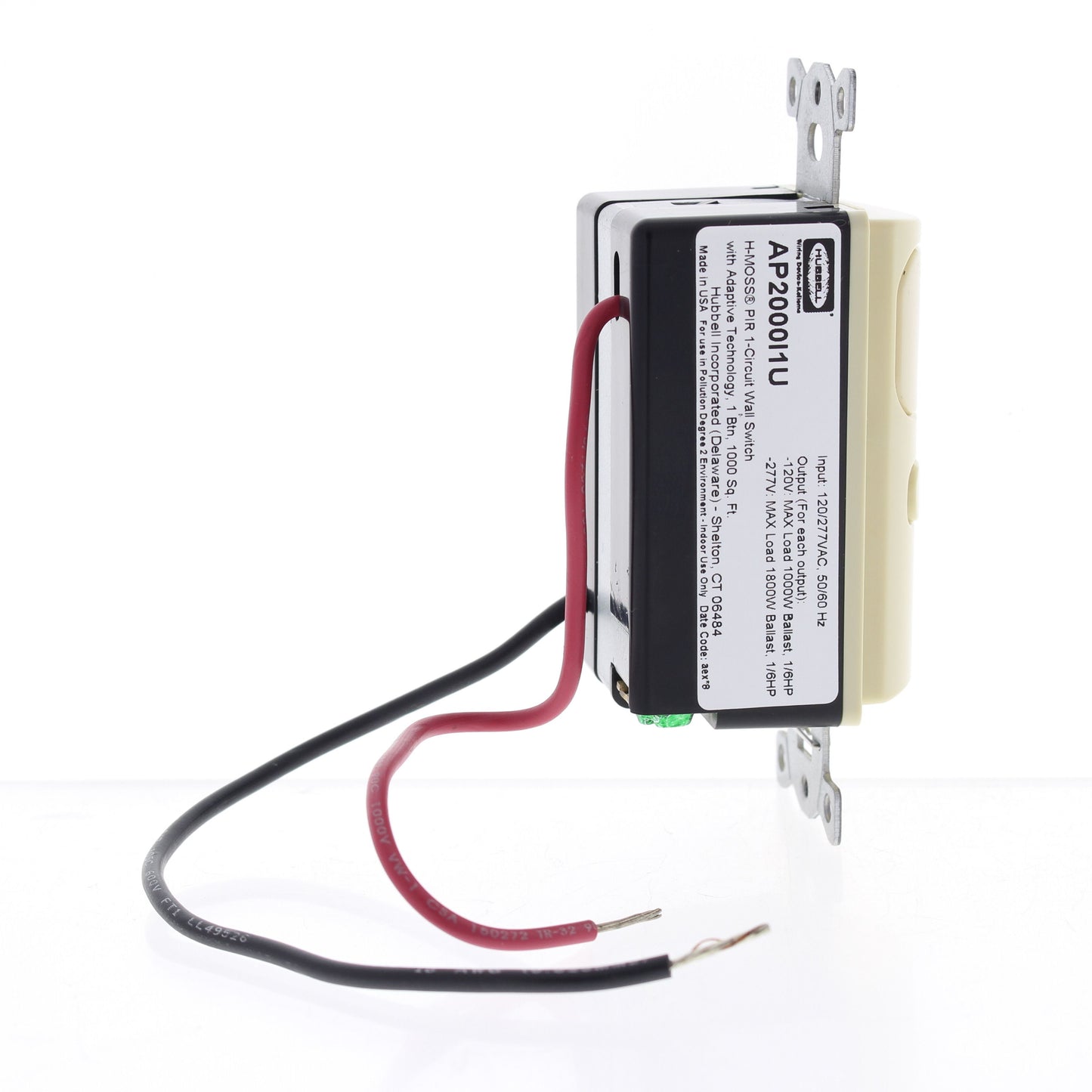Hubbell AP2000I1U Ivory Occupancy Sensor Switch Adaptive PIR 120/277V 1000ft�