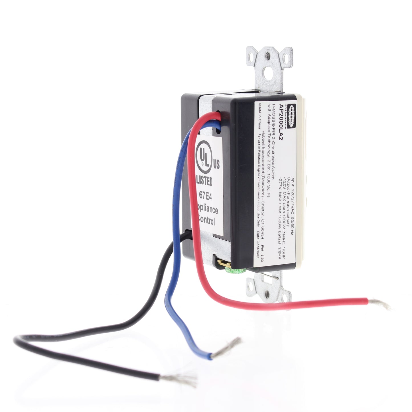 Hubbell AP2000LA2 Lt Almond Occupancy Sensor Switch Adaptive PIR 2-Circuit