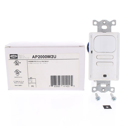 Hubbell AP2000W2 White Occupancy Sensor Switch Adaptive PIR 2-Circuit 120/277V
