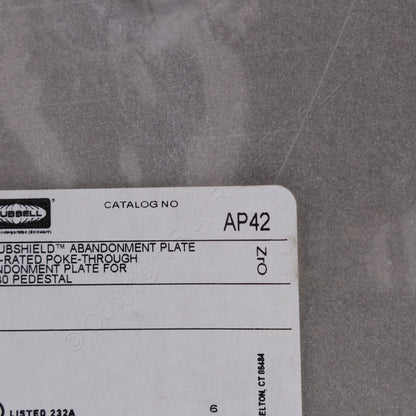 Hubbell FRPT 4-Gang Abandonment Plate for PT27A PT7XC Floor Poke Through AP42
