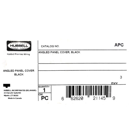 Hubbell Black Top/Bottom Cover for Rack Mount Angled Patch Panel APC