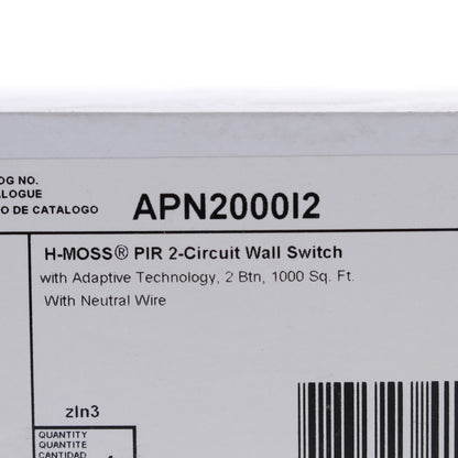 Hubbell AP2000I2 Ivory Occupancy Sensor Switch Adaptive PIR 2-Circuit 120/277V