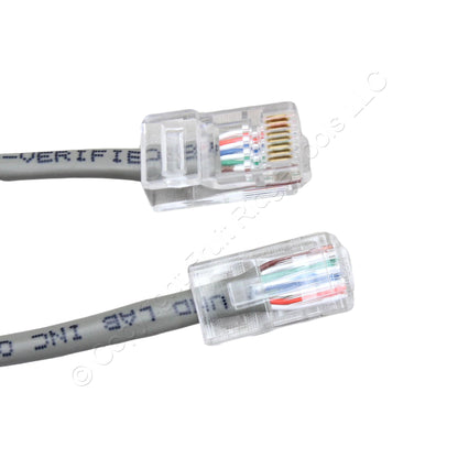 Hubbell Double End Phone Jumper Cord 4 Pair 8 Position 10Ft RJ45 BMD04P24J10DE
